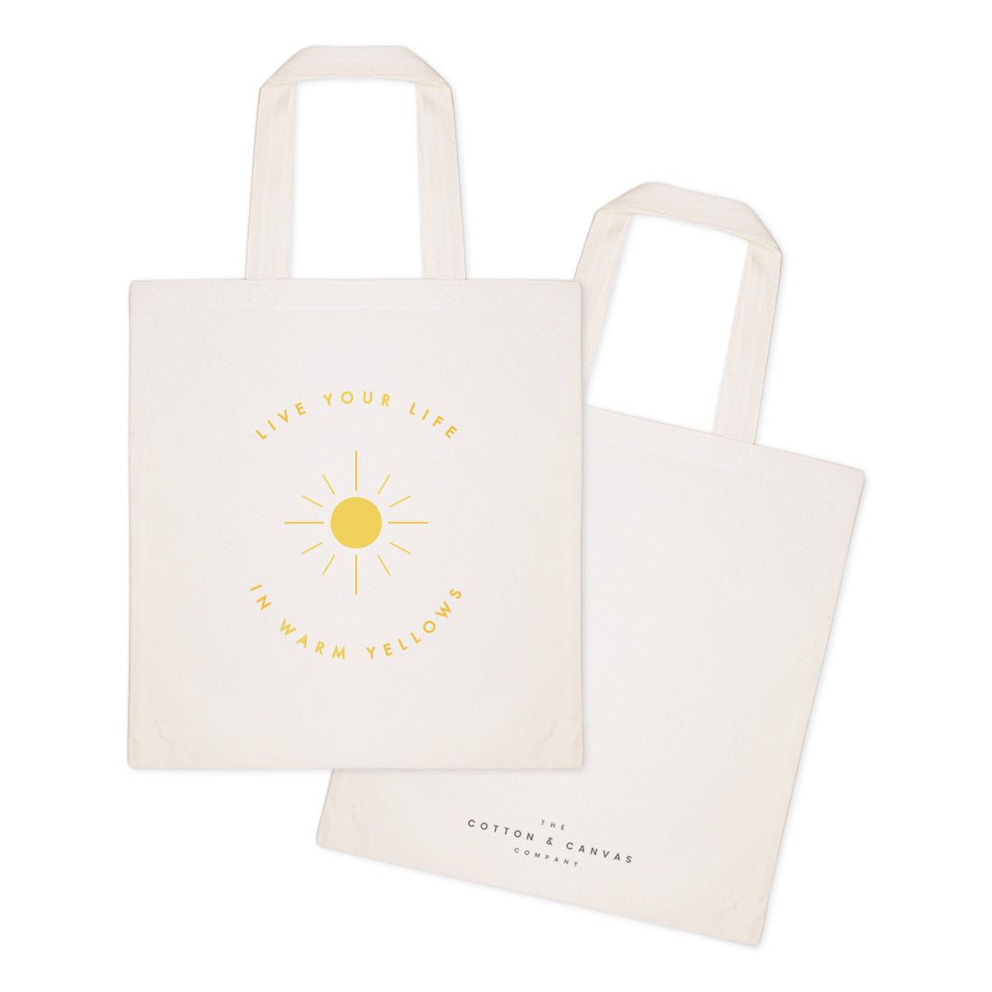 Live Life in Warm Yellows Cotton Canvas Tote Bag from The Cotton & Canvas Co.