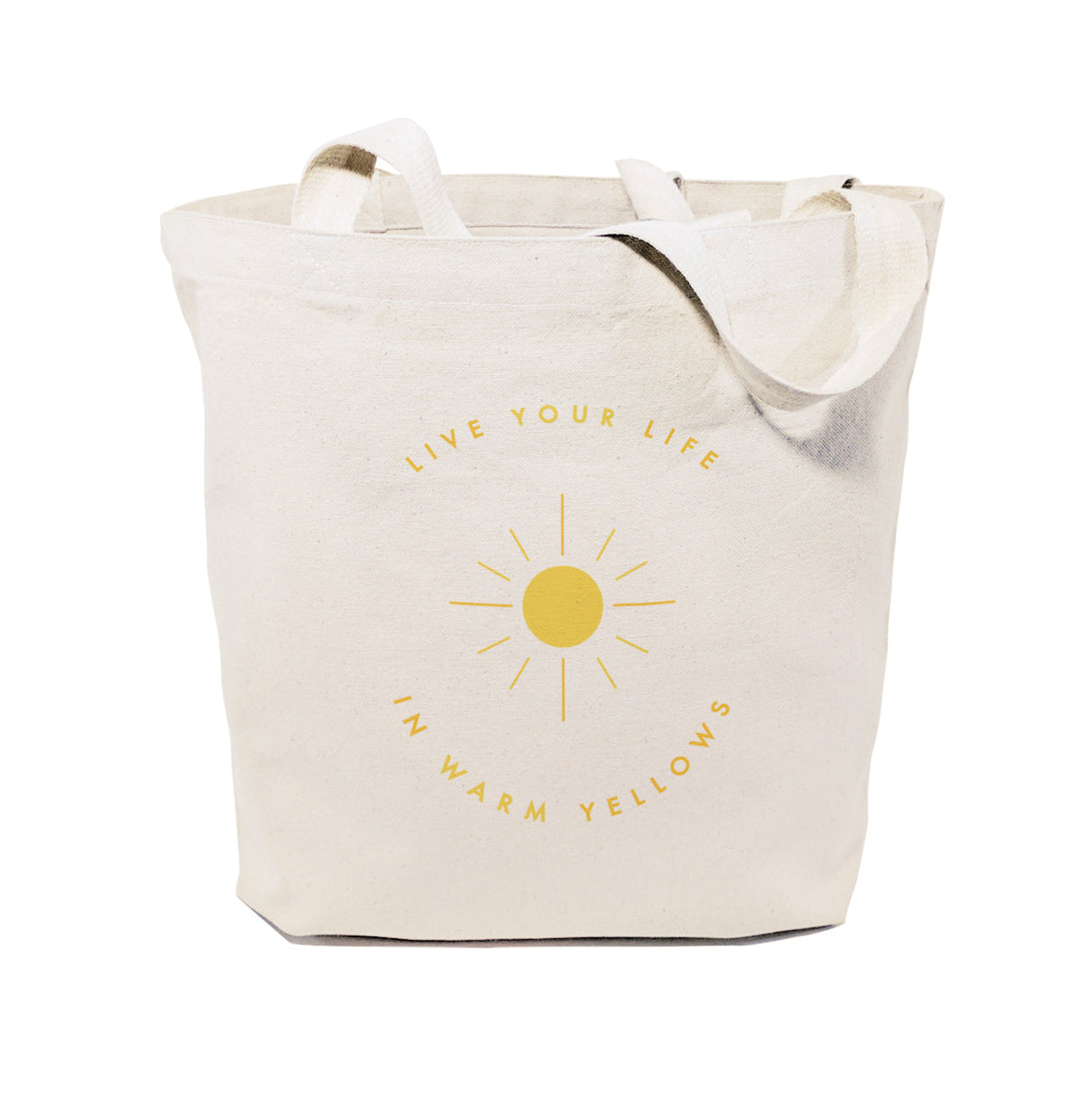 Live Life in Warm Yellows Cotton Canvas Tote Bag from The Cotton & Canvas Co.