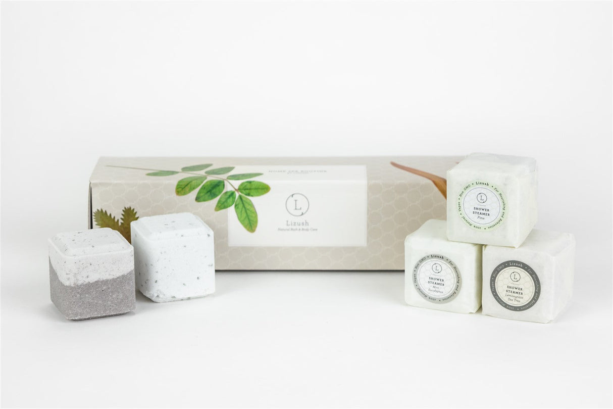 Earthy Shower Steamer, Refreshing Gift Box for Men and Women, Set of 5 Shower Steamers from Lizush
