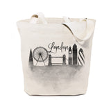 London Cityscape Cotton Canvas Tote Bag from The Cotton & Canvas Co.