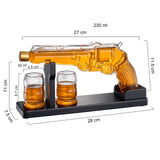 Whiskey Decanter Set 7.7 Oz with Two 1.6 Oz Shot Glasses | Pistol Gun Unique Birthday Gift Ideas For Son, Gifts for Men Dad, Home Bar Gifts, Drinking Accessories Funny Military Present Cool Dispenser from The Wine Savant