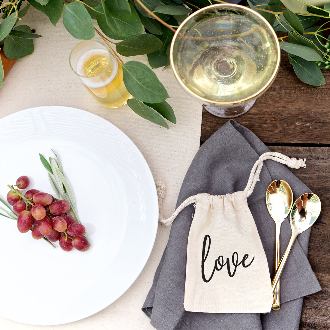 Love Wedding Favor Bags, 6-Pack from The Cotton & Canvas Co.