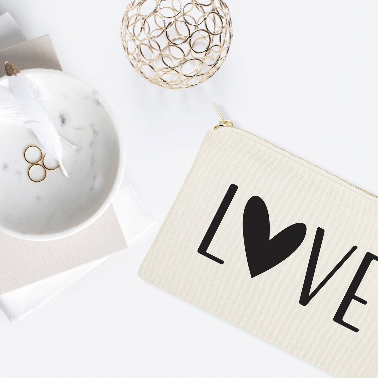 Love Cotton Canvas Cosmetic Bag from The Cotton & Canvas Co.