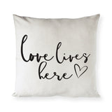Love Lives Here Pillow Cover from The Cotton & Canvas Co.