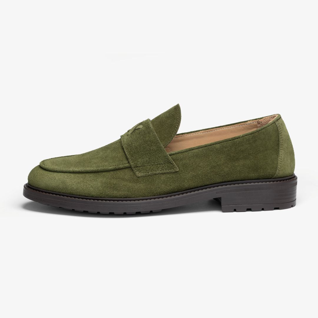 Men's Olive Suede Lug Centesimo