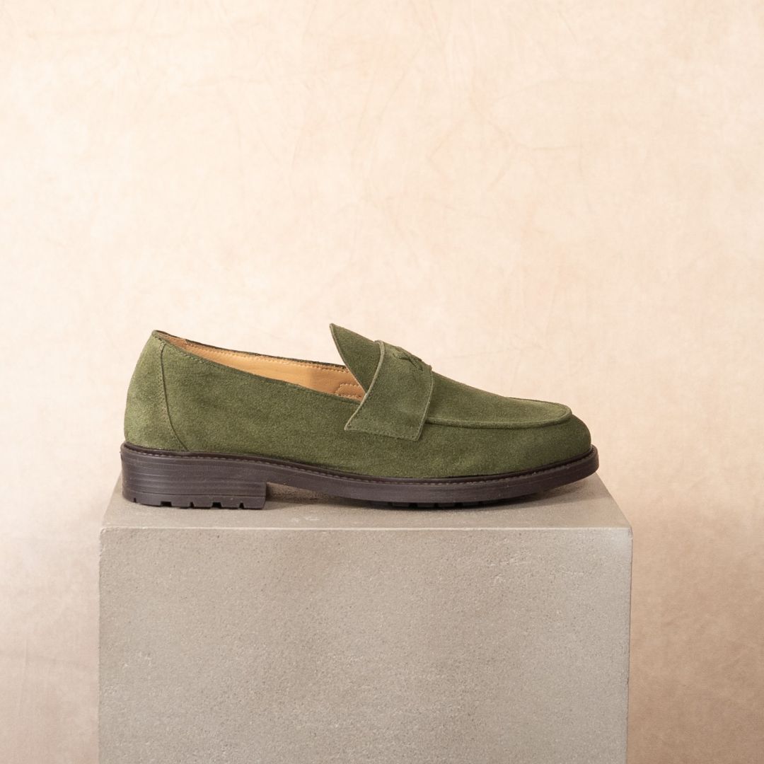 Men's Olive Suede Lug Centesimo