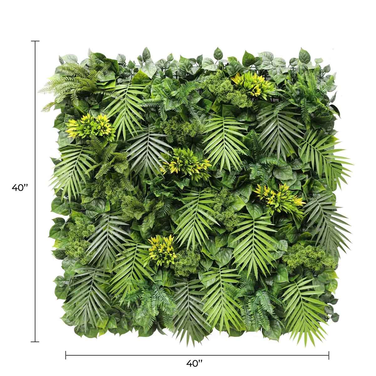 Luxury Flowering Hawaiian Sunrise Artificial Vertical Garden 40" x 40" 11SQ FT Commercial Grade UV Resistant from Designer Plants USA