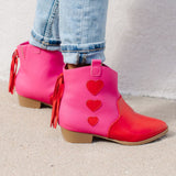 Miss Dallas Western Boot in Pink & Red Hearts - Kids from Yosi Samra