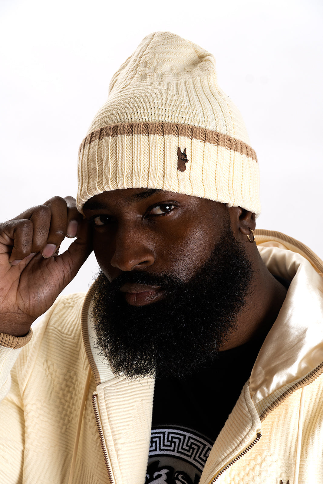 M004 AMALFI ONESIZE BEANIE - NATURAL from Makobi Jeans USA