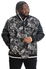 M1096 Veroma Tapestry Varsity Jacket - Black From Makobi Jeans USA