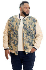M1096 Veroma Tapestry Varsity Jacket - Khaki From Makobi Jeans USA