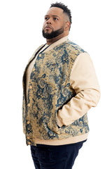 M1096 Veroma Tapestry Varsity Jacket - Khaki From Makobi Jeans USA