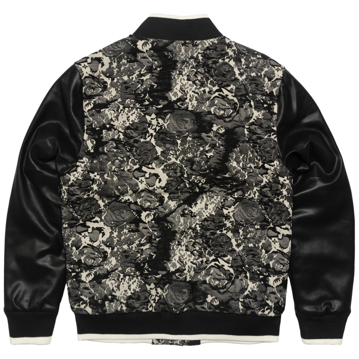 M1096 Veroma Tapestry Varsity Jacket - Black From Makobi Jeans USA