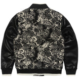 M1096 Veroma Tapestry Varsity Jacket - Black From Makobi Jeans USA