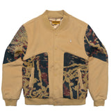 M1099 Bagnoli Tapestry Varsity Jacket - Khaki From Makobi Jeans USA