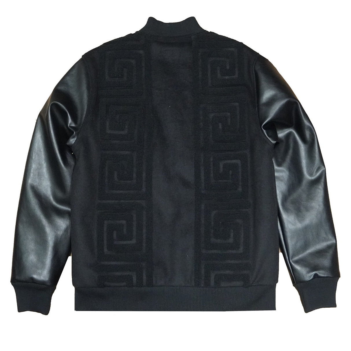 M4338 Adonis Wool Varsity Jacket - Black From Makobi Jeans USA