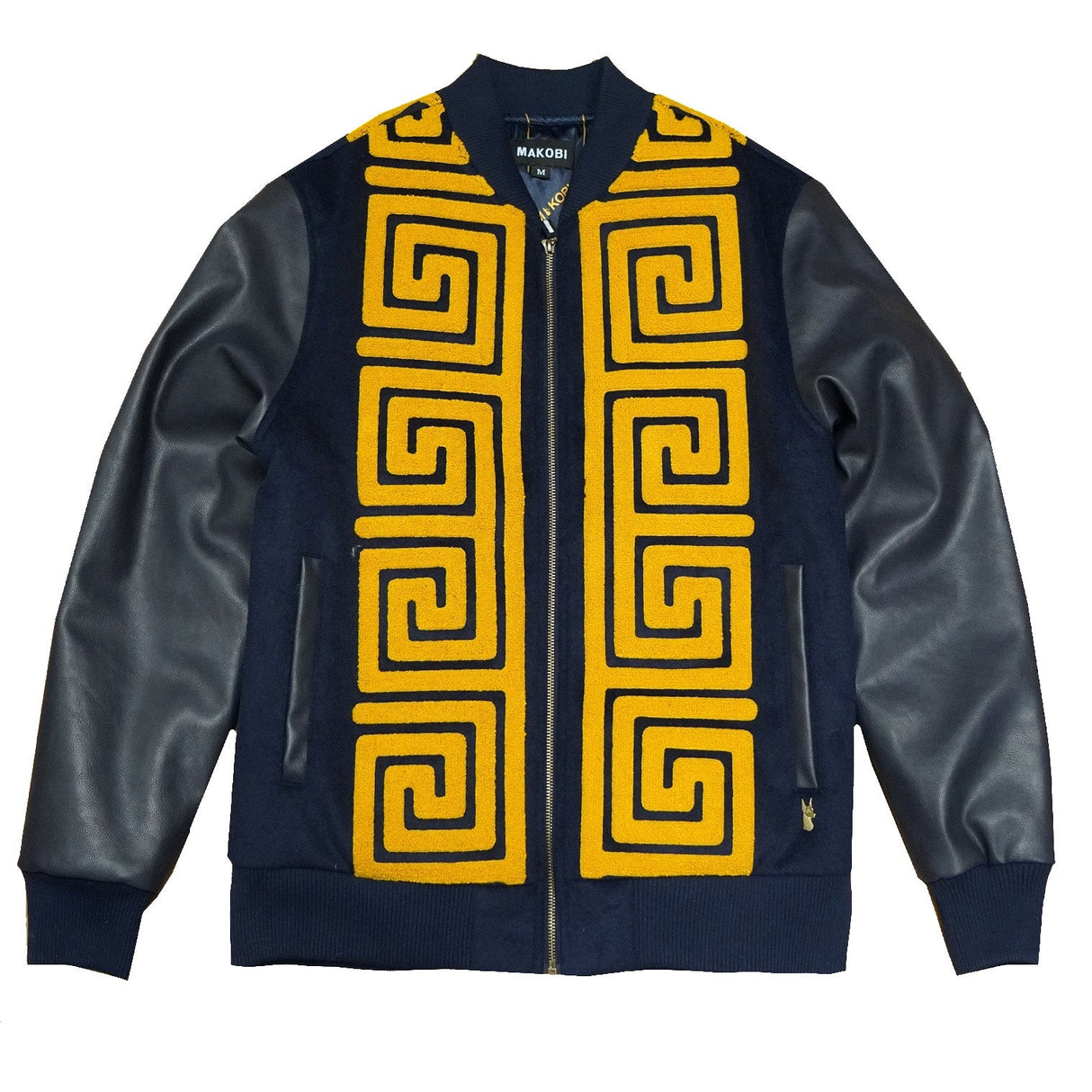 M4338 Adonis Wool Varsity Jacket - Navy From Makobi Jeans USA