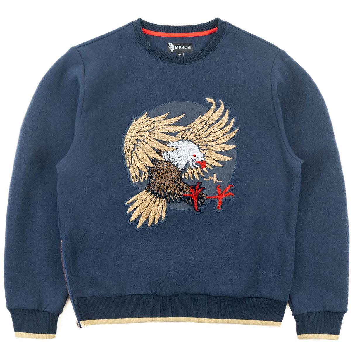 M4344 Berteli Crewneck Sweatshirt - Navy From Makobi Jeans USA
