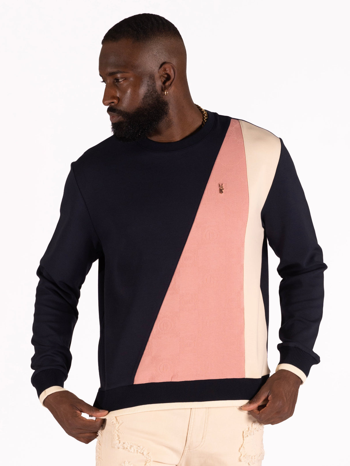 M4348 Benini Sweatshirt - Navy From Makobi Jeans USA