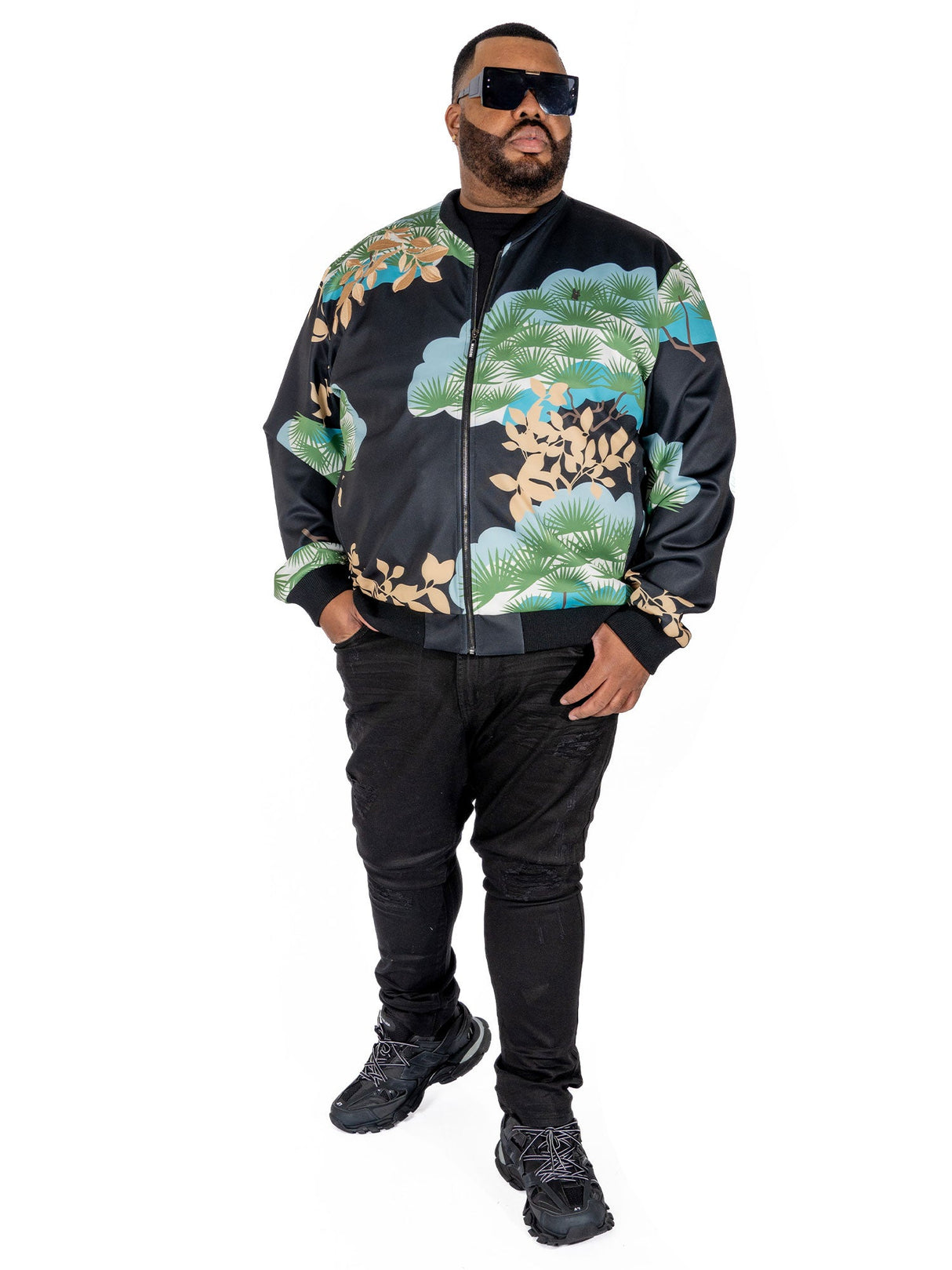 M4470 Beruni Varsity Jacket- Black From Makobi Jeans USA