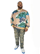 M4470 Beruni Varsity Jacket - Khaki From Makobi Jeans USA