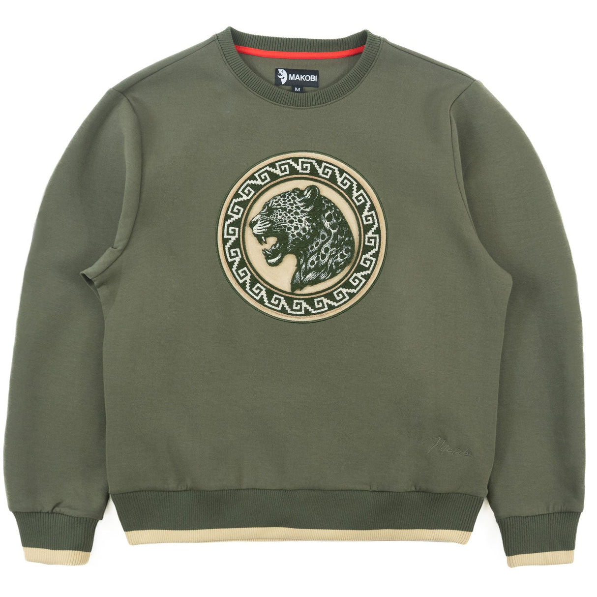 M4590 Pantera Crewneck Sweatshirt - Olive From Makobi Jeans USA