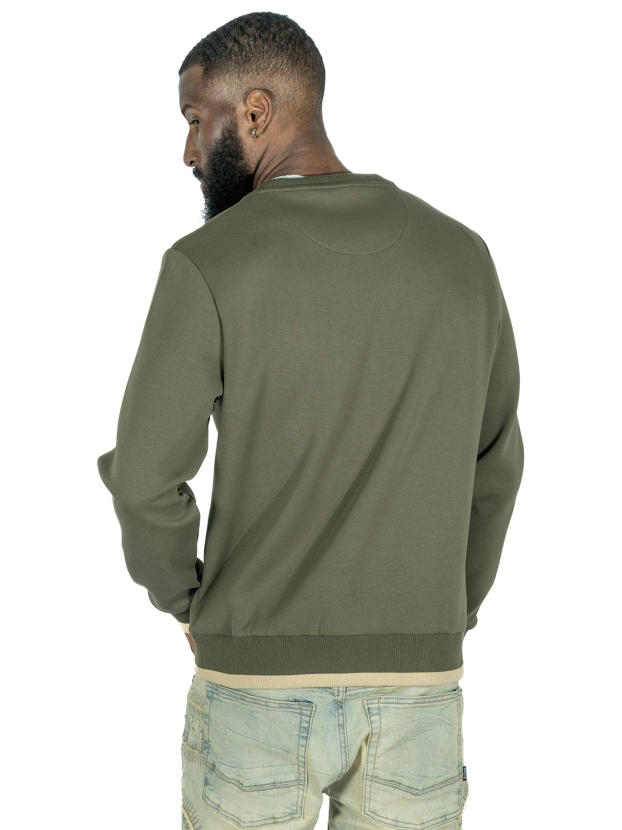 M4590 Pantera Crewneck Sweatshirt - Olive From Makobi Jeans USA