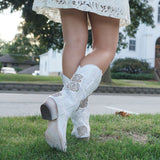 White Rose Inlayed Women's Cowgirl Boots (M50032) from Soto Boots