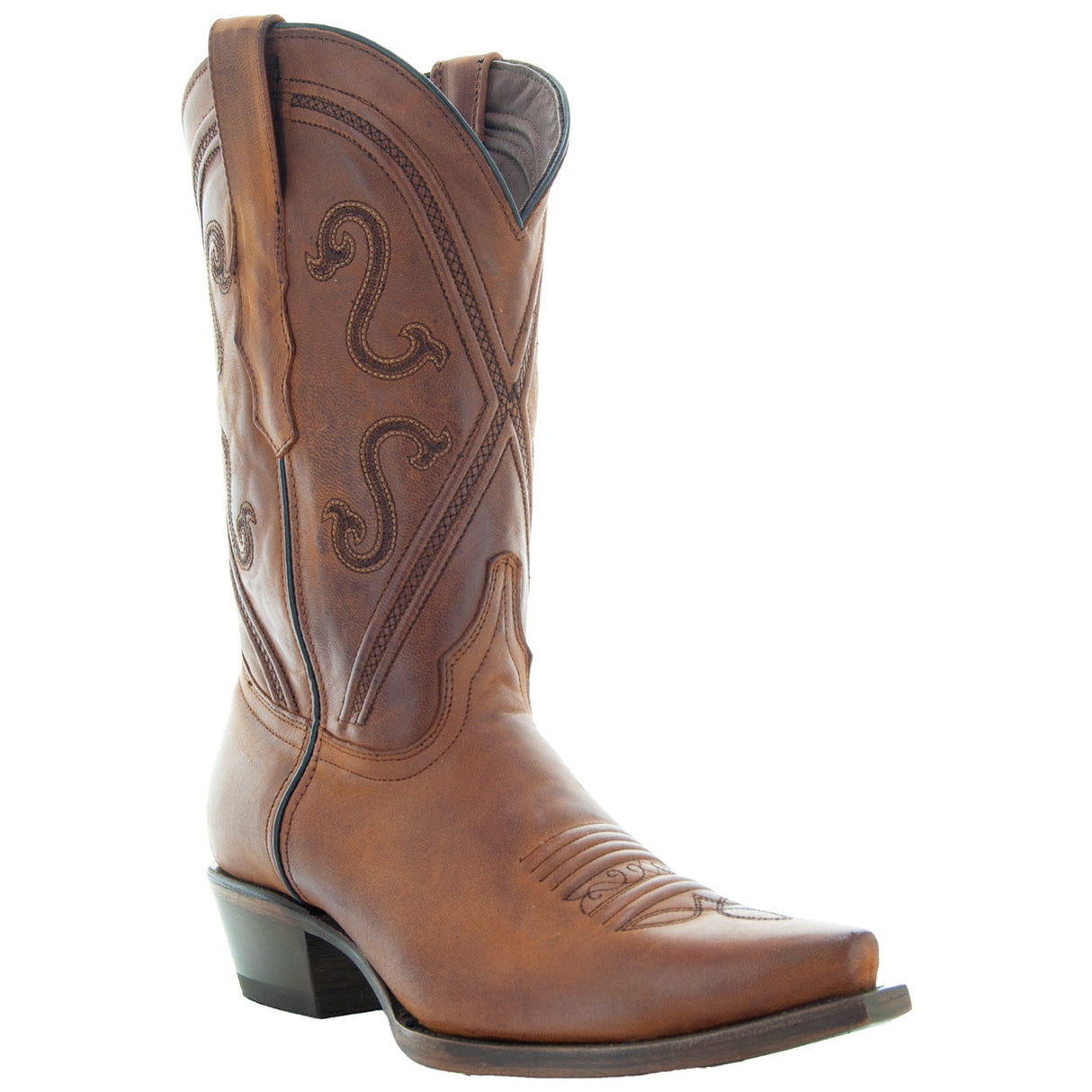 Cheyenne Cowgirl Boots | Women's Snipped Toe Tan Leather Boots (M50041) from Soto Boots