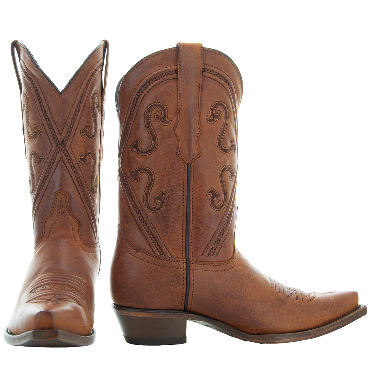 Cheyenne Cowgirl Boots | Women's Snipped Toe Tan Leather Boots (M50041) from Soto Boots