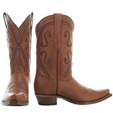 Cheyenne Cowgirl Boots | Women's Snipped Toe Tan Leather Boots (M50041) from Soto Boots