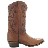 Cheyenne Cowgirl Boots | Women's Snipped Toe Tan Leather Boots (M50041) from Soto Boots