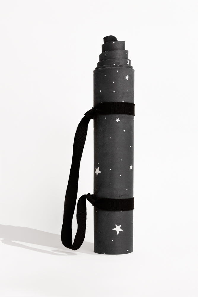 Vegan Suede Yoga Mat - Black Starry from POPFLEX