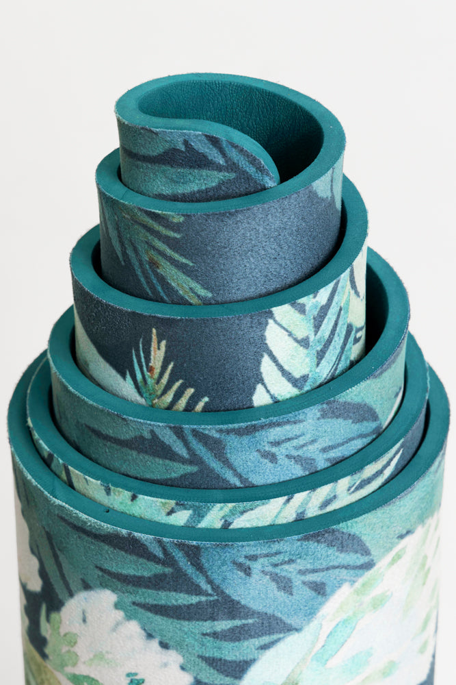 Vegan Suede Yoga Mat - Flourishing Foliage from POPFLEX