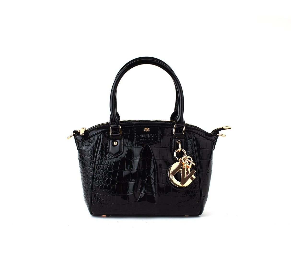 Madison Mini - Black Croc Vegan Bag from Gunas New York
