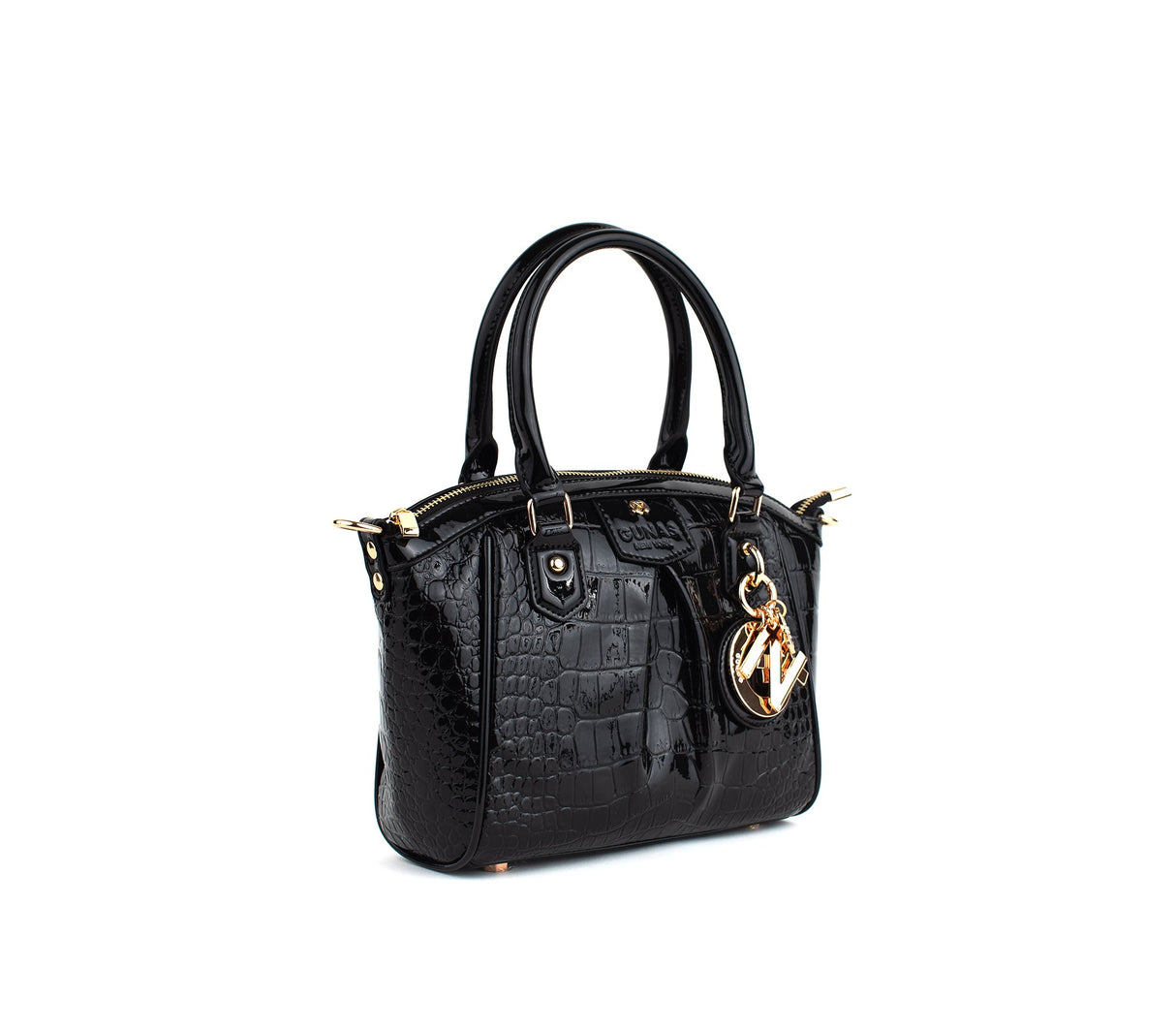 Madison Mini - Black Croc Vegan Bag from Gunas New York