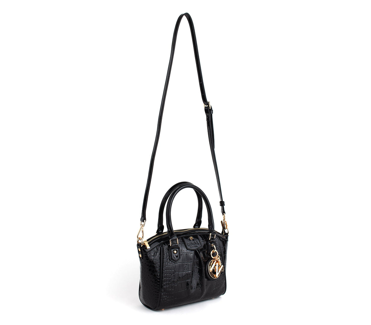 Madison Mini - Black Croc Vegan Bag from Gunas New York
