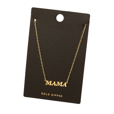 Gold Dipped Mama Pendant Necklace #2 through MARKET