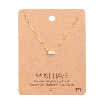 Mini Stud Rhinestone Pendant Necklace through MARKET