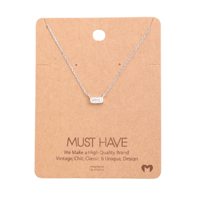 Mini Stud Rhinestone Pendant Necklace through MARKET