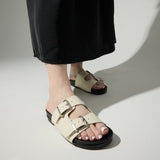 Maya Footbed Sandal in Bone Leather from Yosi Samra