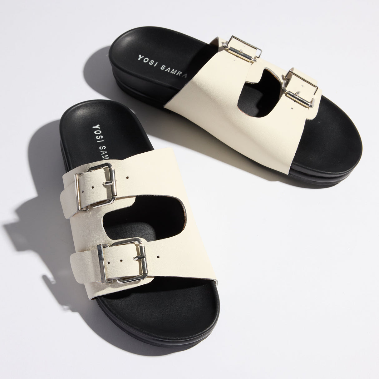 Maya Footbed Sandal in Bone Leather from Yosi Samra