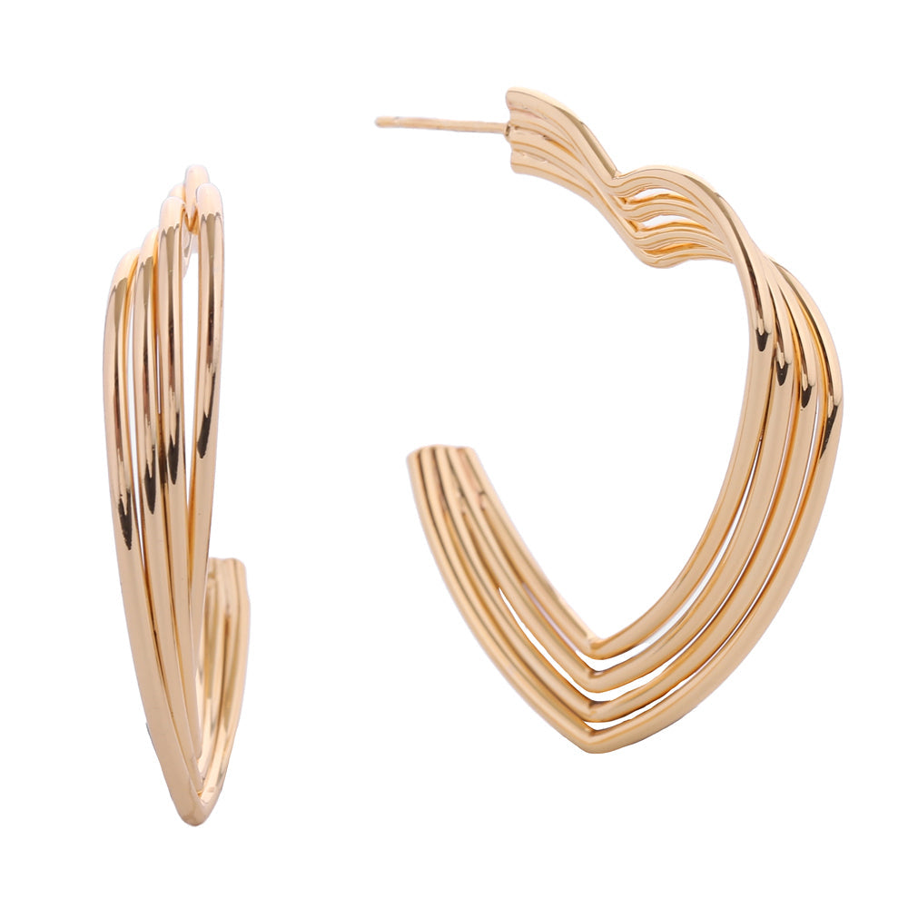 14K Gold Dipped Heart Hoop Earrings from Madeline Love