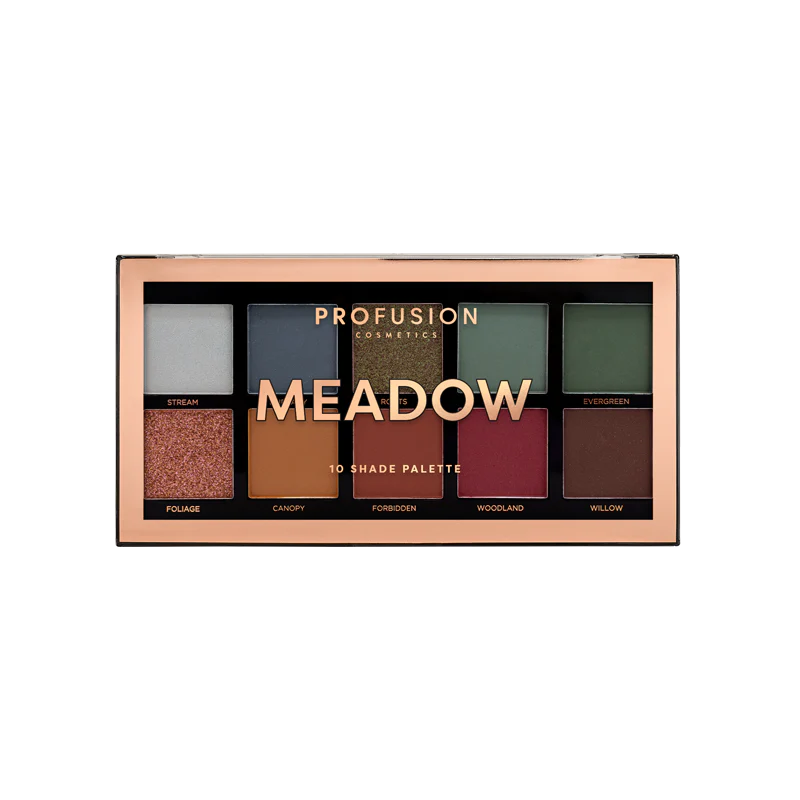Meadow 10 shade palette from Profusion Cosmetics