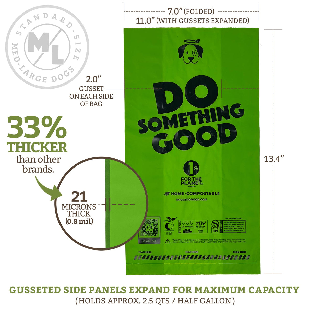 Compostable Pet Waste Bags - 360 Bags from Doggy Do Good®