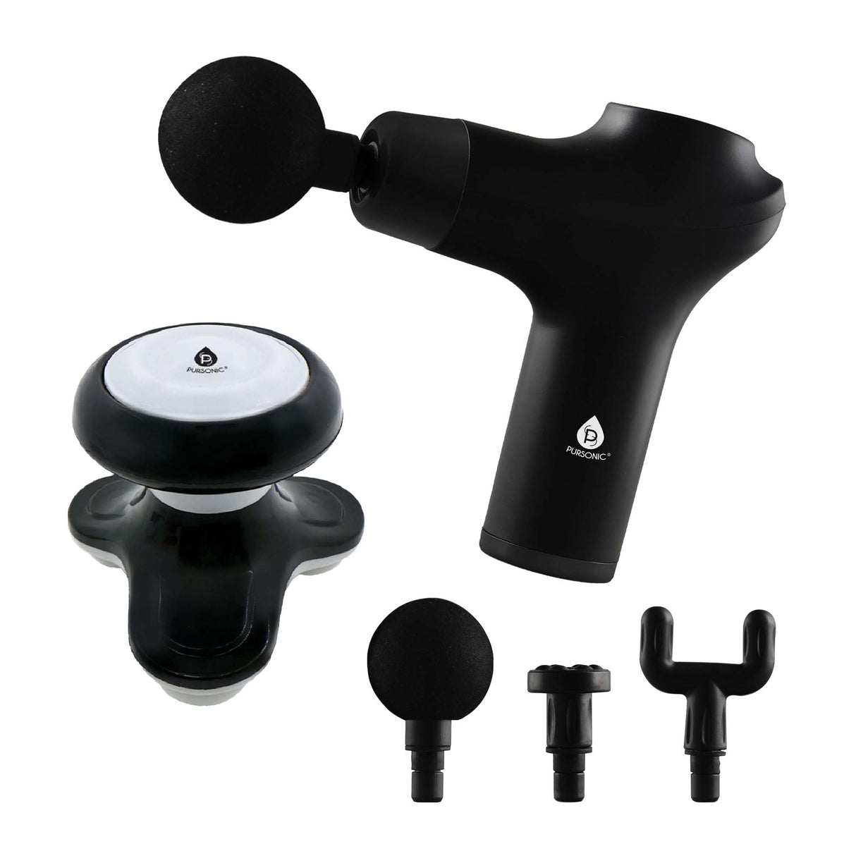 Pursonic Muscle Recovery & Relaxation Power Duo: Massage Gun & Handheld Electric Sport Massager from Pursonic