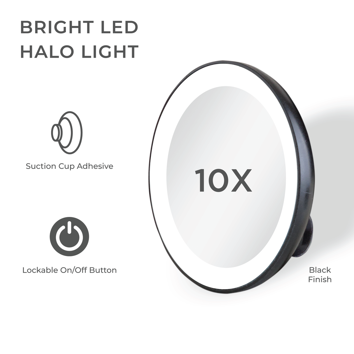 Lighted Compact Mirror with Magnification & Suction Cup from Zadro