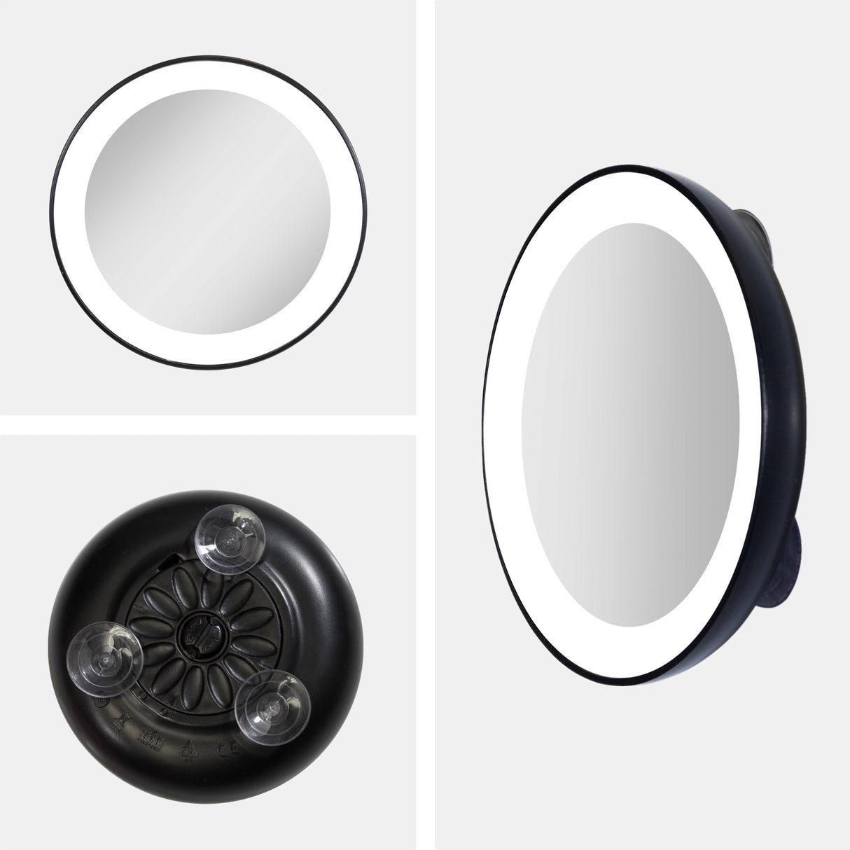Lighted Compact Mirror with Magnification & Suction Cup from Zadro