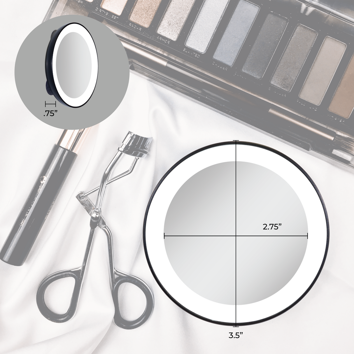 Lighted Compact Mirror with Magnification & Suction Cup from Zadro