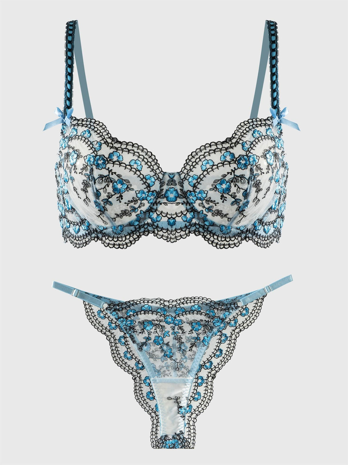 Blossom Delights Embroidery Lingerie Set From Hello.LA.Girl